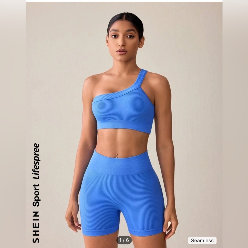 SHEIN work out sports bra shorts set